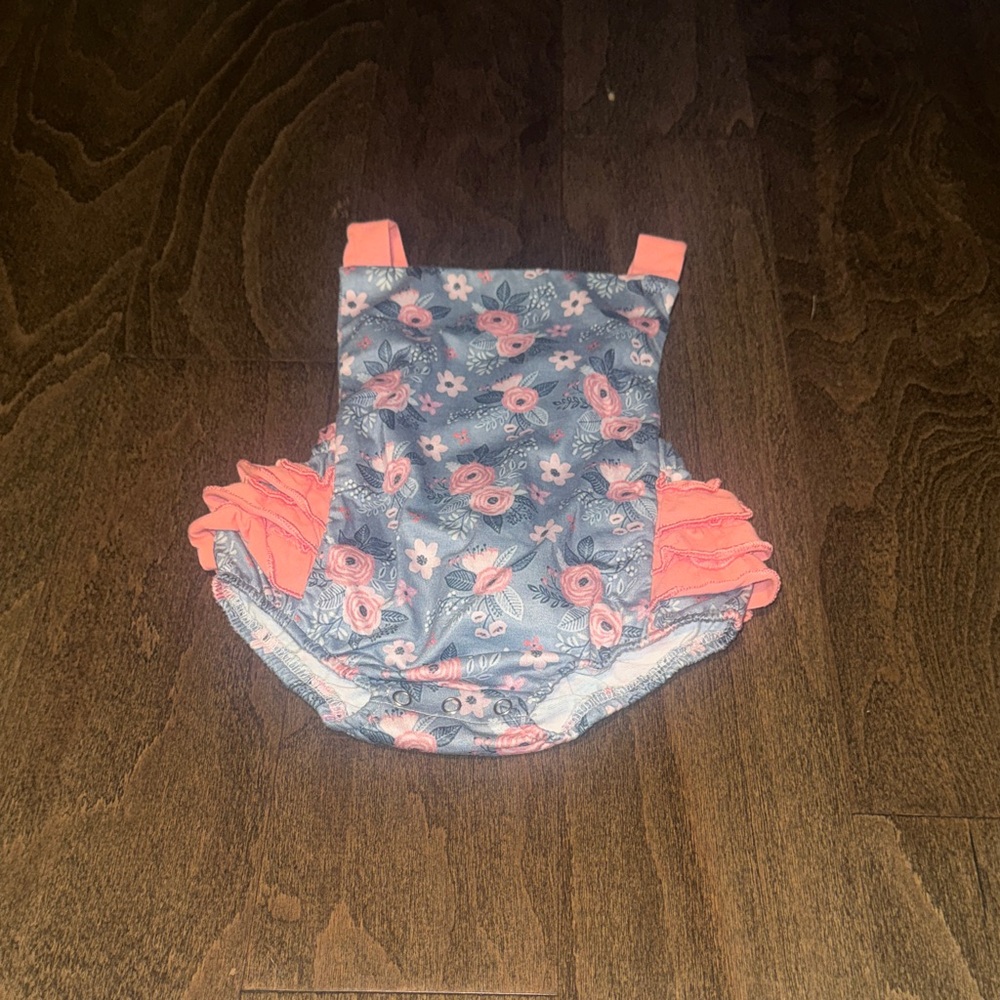 Adorable Blue and Pink Floral Diaper Cover